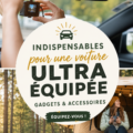 Une sélection de gadgets modernes pour voiture, incluant un support téléphone et des accessoires de sécurité.