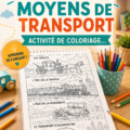 Des pages de coloriage illustrant l'histoire des transports
