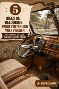 Intérieur chic d'une Volkswagen, avec des détails élégants et des accessoires pratiques.