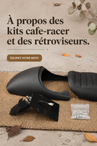 Moto personnalisée avec un kit café racer, style unique et moderne.