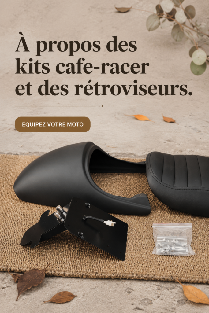 Moto personnalisée avec un kit café racer, style unique et moderne.