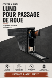 Boîte LUND Fender Well Gun Box organisée dans un véhicule professionnel.