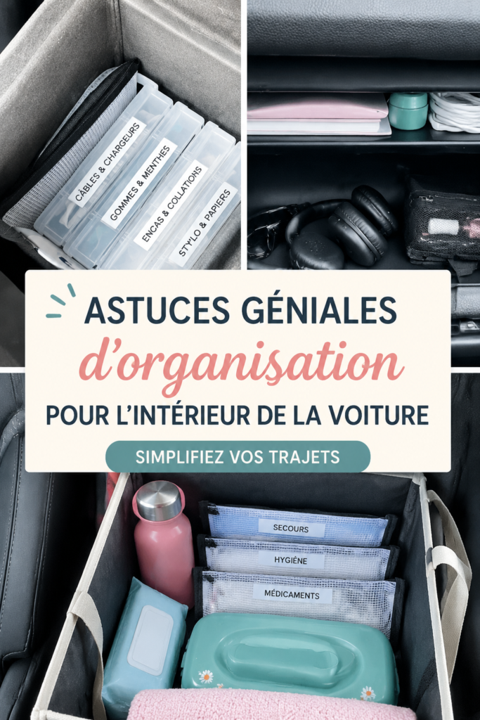 Intérieur de voiture bien organisé avec des accessoires pratiques