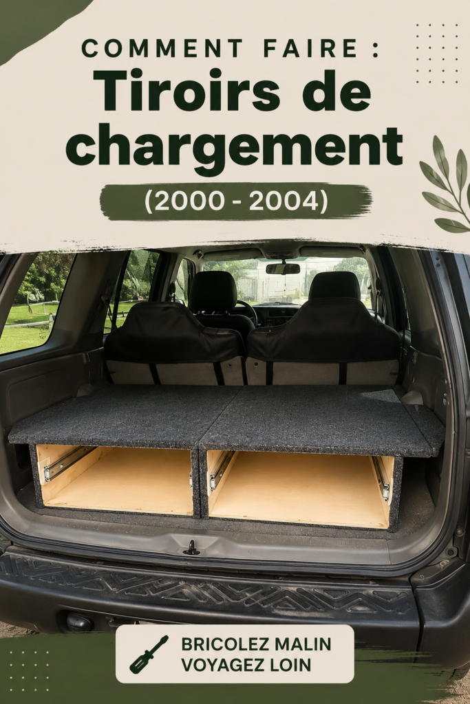 Tiroirs de chargement bien organisés dans un véhicule professionnel, avec des outils et équipements bien rangés.