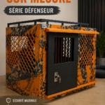 Caisse de chien personnalisée avec des motifs colorés et un design unique