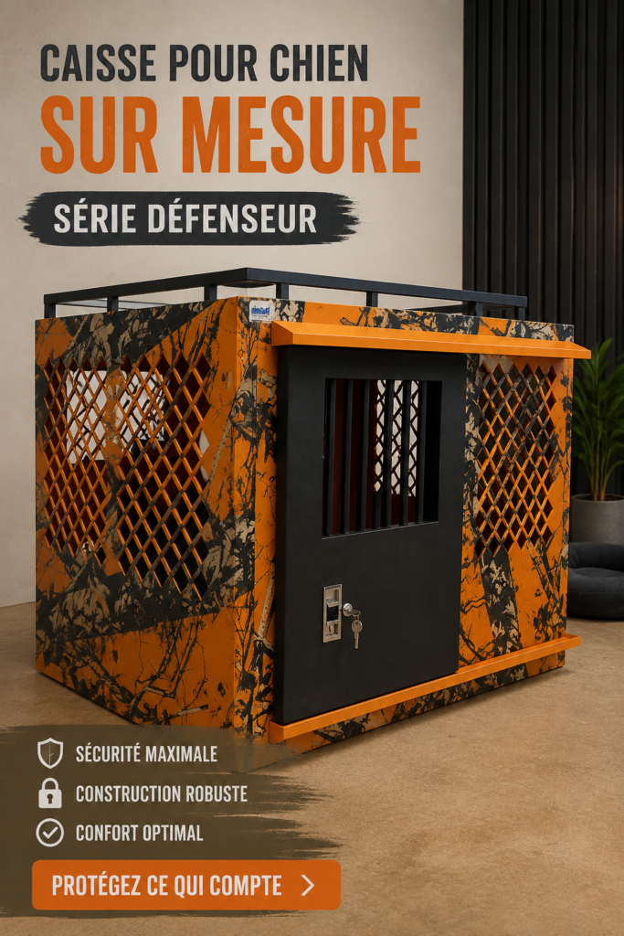 Caisse de chien personnalisée avec des motifs colorés et un design unique