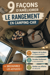 Matériel de camping bien rangé dans un véhicule en pleine nature