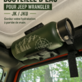 Support à bouteille installé dans une Jeep Wrangler, pratique et élégant.