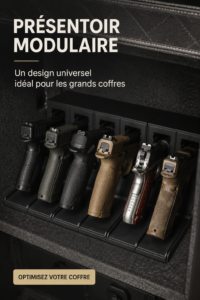 Support modulable installé dans un véhicule professionnel pour un rangement efficace
