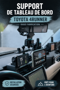 Tableau de bord optimisé d'une Toyota 4Runner avec accessoires pratiques.