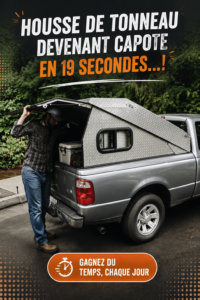 Tonneau de camion sécurisé, idéal pour protéger les chargements professionnels.