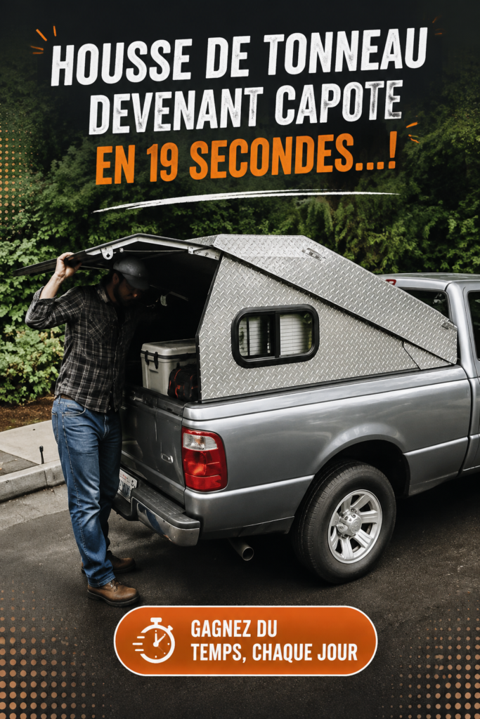 Tonneau de camion sécurisé, idéal pour protéger les chargements professionnels.