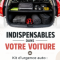 Trousse de secours automobile ouverte avec des essentiels bien organisés pour la sécurité routière