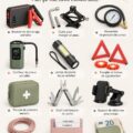 Accessoires auto pratiques sur une table, préparés pour une voiture