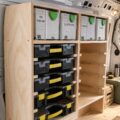 Aménagement fonctionnel d'un E-350 optimisé pour un usage professionnel.