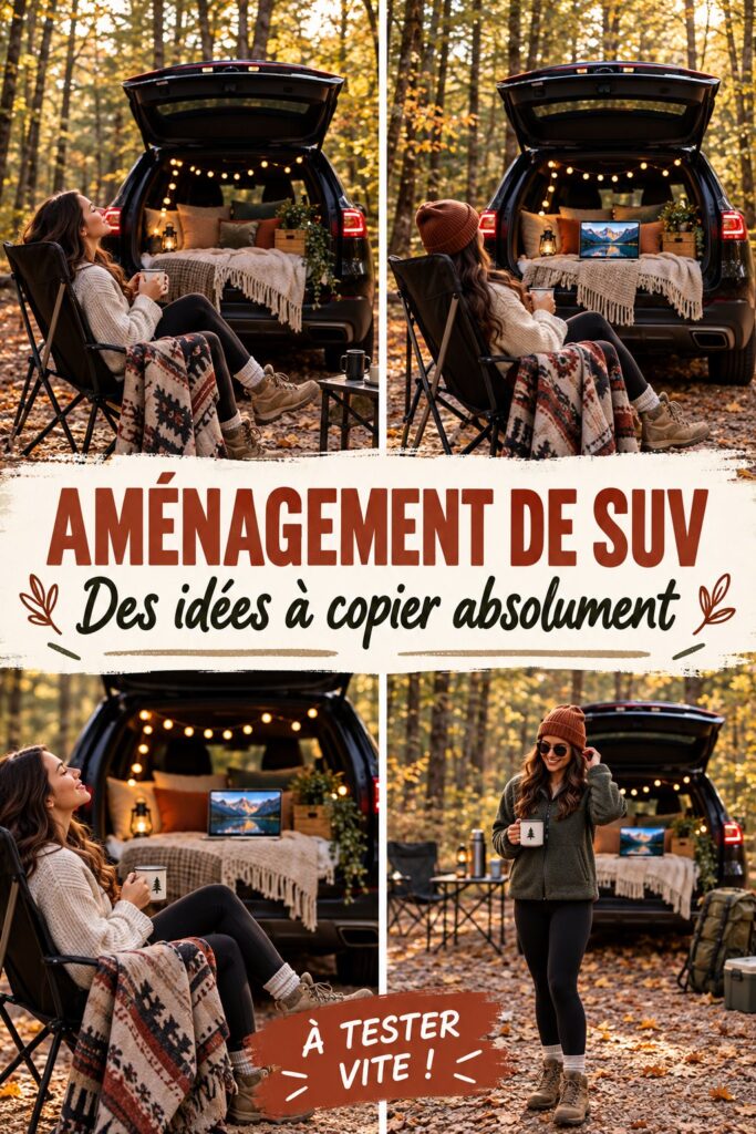 Aménagement d'un SUV pour le camping avec équipements de camping modernes.