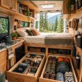 Aménagement intérieur d'un van avec rangement intelligent
