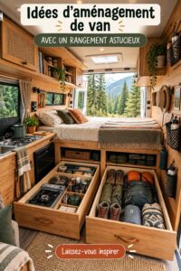 Aménagement intérieur d'un van avec rangement intelligent