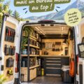 Espace de travail mobile bien aménagé dans un véhicule