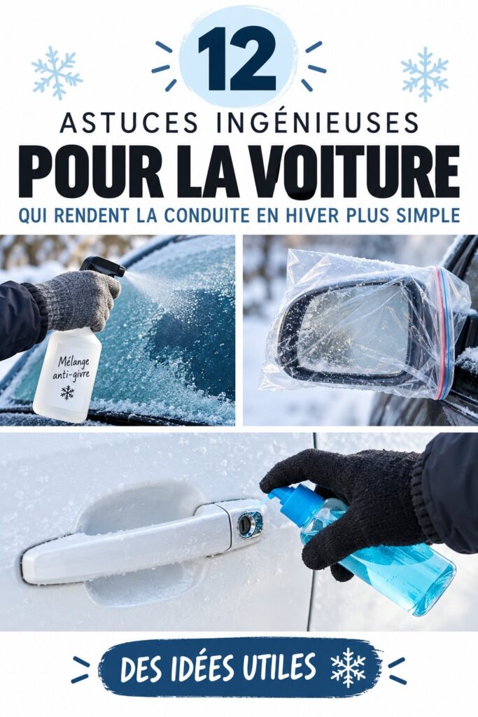 Un véhicule garé sur un chemin enneigé, prêt pour la conduite hivernale, illustrant des astuces pratiques.