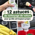 Une femme nettoyant sa voiture avec des produits d'entretien adaptés.