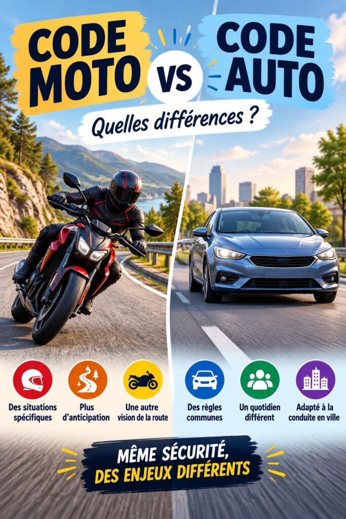 Une femme examinant les différences entre le code moto et le code auto, dans un contexte de gestion de véhicules professionnels.
