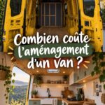 Van aménagé avec un intérieur fonctionnel et accueillant.