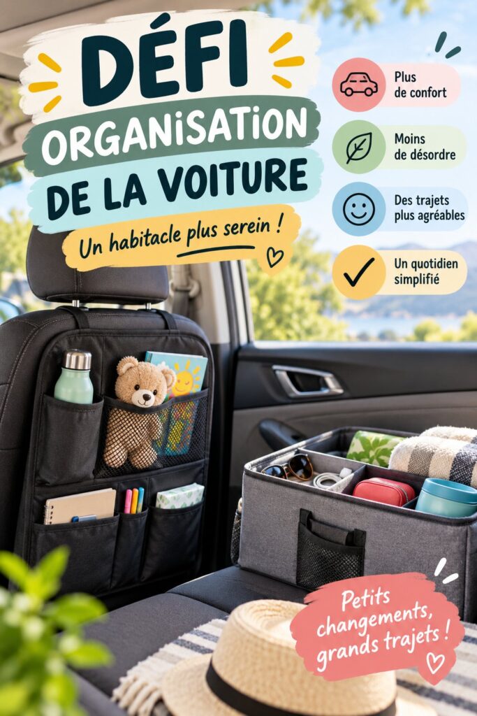 Image d'une voiture bien organisée avec des accessoires pratiques