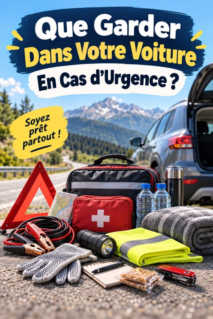 Des équipements de sécurité et outils d'urgence dans une voiture