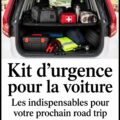 Kit d'urgence auto bien organisé prêt pour un road trip