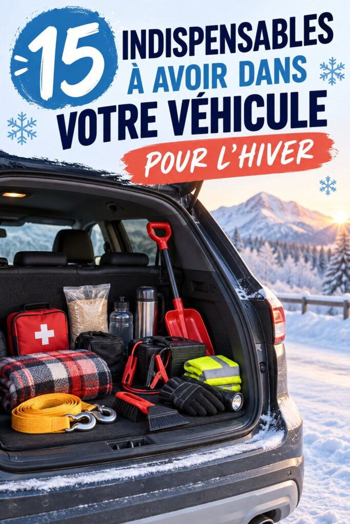 Véhicule préparé avec des équipements d'hiver essentiels