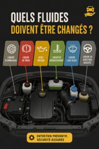 Image d'une femme vérifiant les niveaux de fluides de sa voiture