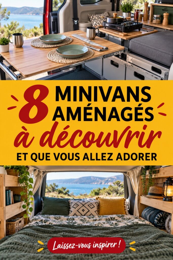 Image d'une fourgonnette aménagée, prête pour une aventure en famille.