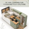 Aménagement confortable d'un van avec des éléments pratiques et chaleureux.