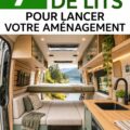 Un campervan avec un lit bien aménagé et des rangements pratiques.