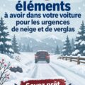 Une voiture équipée pour l'hiver avec des accessoires de sécurité sur le toit.