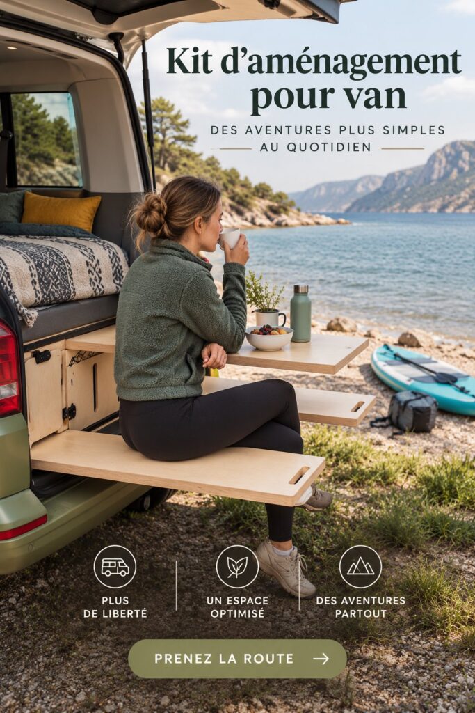 Un van aménagé avec un kit pratique et accueillant