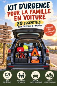 Kit de secours pour voiture avec divers éléments essentiels
