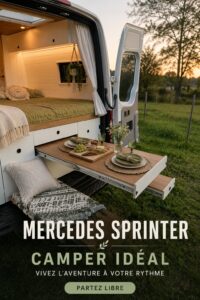 Vue d'ensemble d'une Mercedes Sprinter garée dans un environnement urbain professionnel