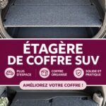 Un SUV avec un coffre bien organisé grâce à un meuble de coffre pratique.