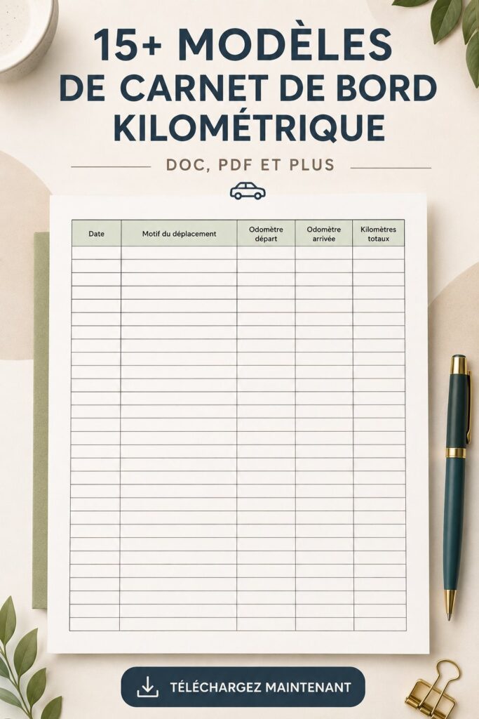 Modèles de journaux de kilométrage pour la gestion de flotte professionnelle.
