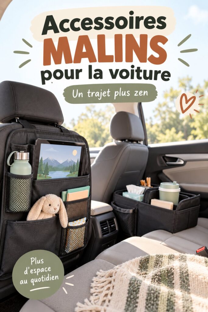 Une voiture bien organisée avec des accessoires pratiques trouvés sur Amazon.