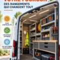 Un fourgon professionnel bien organisé avec des étagères et des Rangements pratiques.