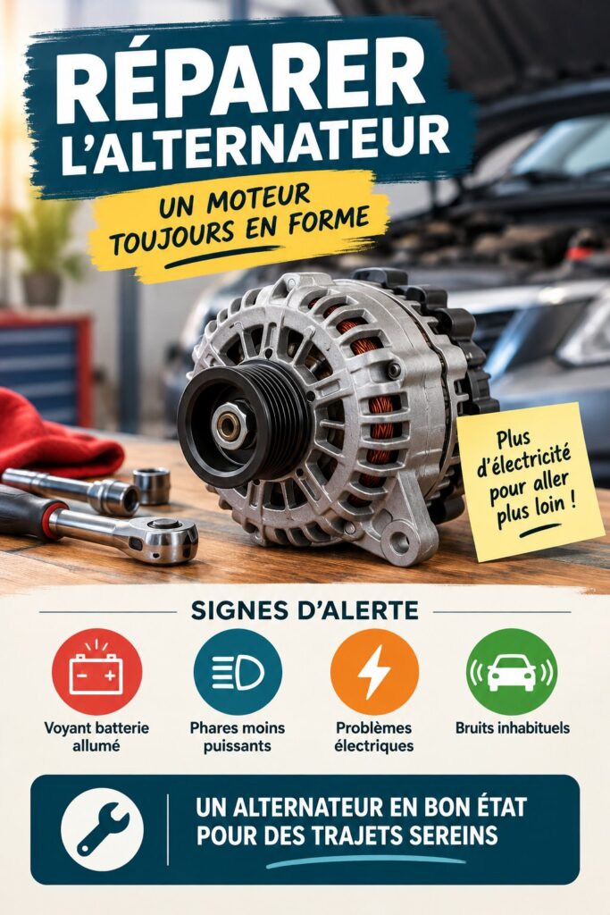 Image montrant un mécanicien travaillant sur un alternateur de voiture