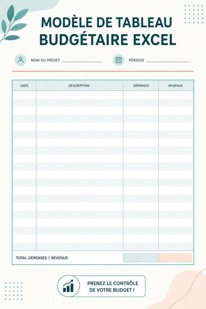 Capture d'écran d'un modèle de budget Excel bien organisé.