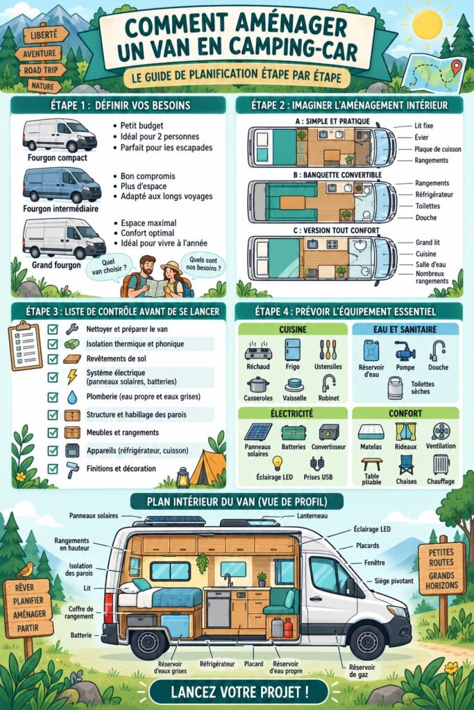 Transformation d'une camionnette en camping-car avec un aménagement cozy