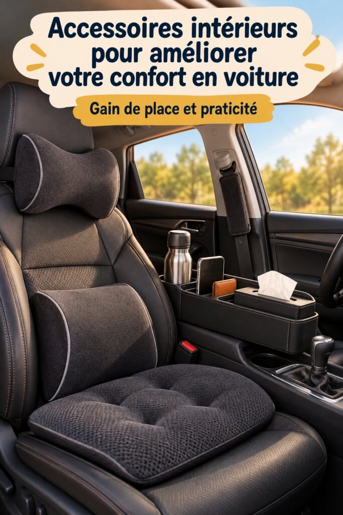 Un intérieur de voiture moderne avec des accessoires confortables