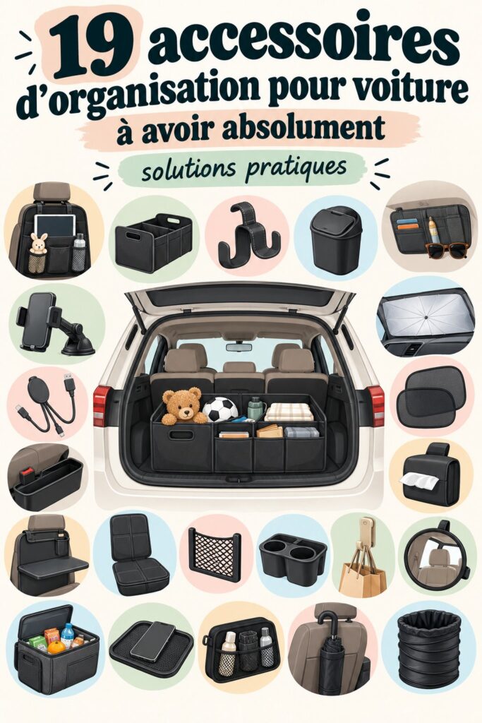 Accessoires d'organisation pratique pour voiture sur une table
