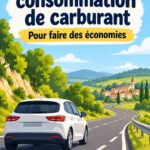 Image d'un véhicule stationné avec une économie de carburant en arrière-plan