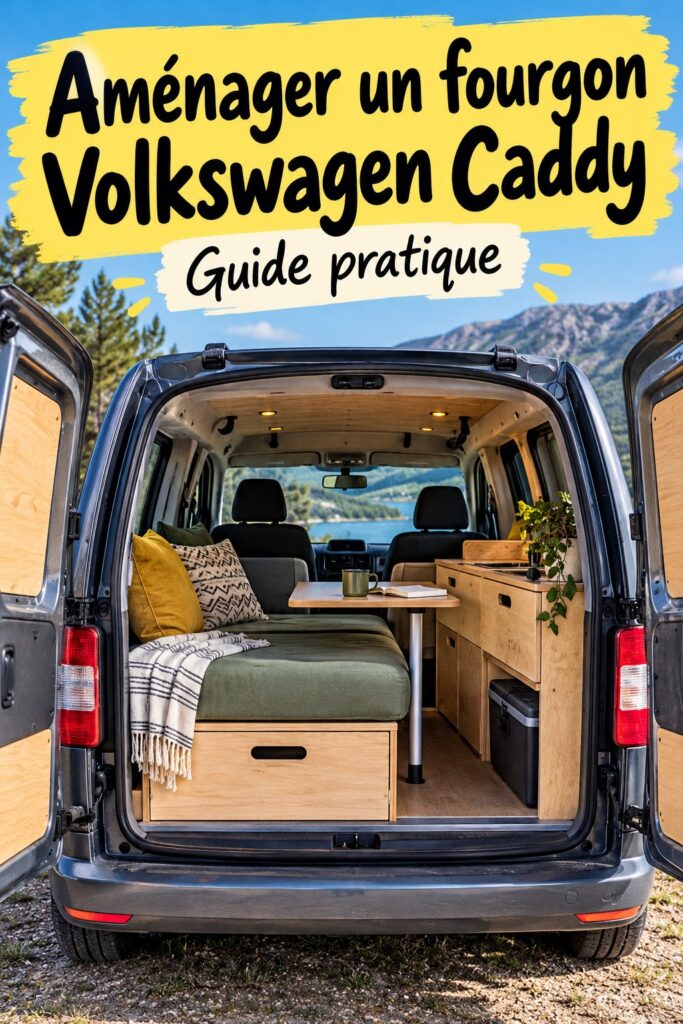 VW Caddy aménagé pour un confort optimal dans un espace professionnel